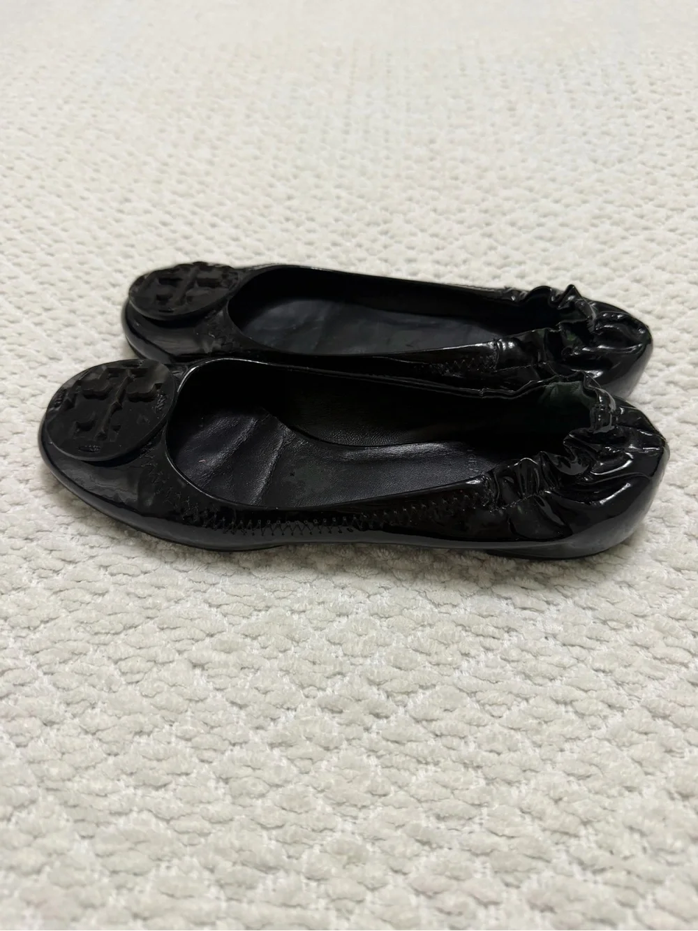 Tory Burch Reva Ballerina Patent Leather Flats Black Shoes Women’s Size 6.5 - Picture 4 of 10